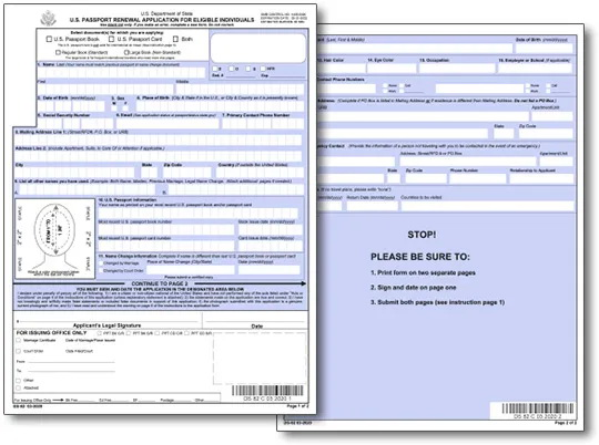 Full US passport form (NAME/GENDER/PL...
